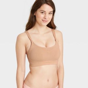 (2) Women's All-in-One Nursing and Pumping Bra - Auden Pearl Tan M